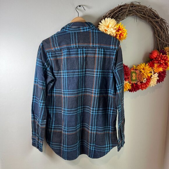 prAna Womens Golden Canyon Flannel SMALL in Stormy Night Organic Cotton - Picture 5 of 8